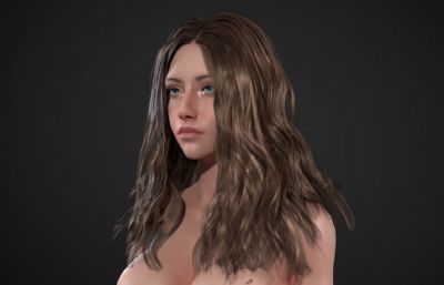 女孩披肩头发3dmax模型