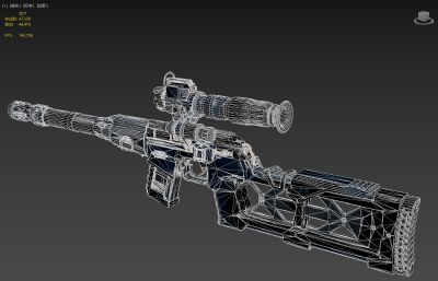 科幻枪支,游戏枪械3dmax模型