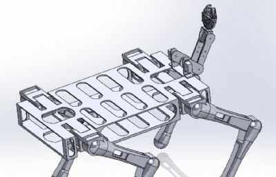 四足机器人,机器狗底盘平台结构stp模型
