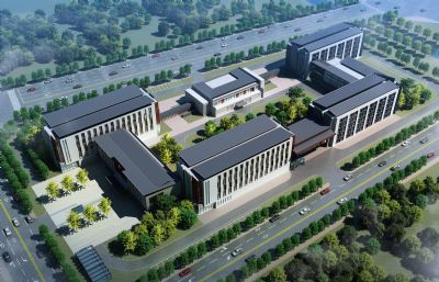 新中式医院,养老院,康养中心3dmax模型