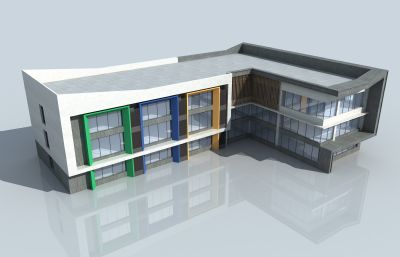 新中式幼儿园大楼3dmax模型