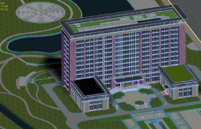 新中式行政办公楼3dmax模型