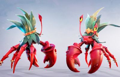 龙虾怪,游戏怪物3dmax模型