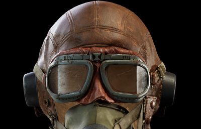 二战飞行员头盔max,fbx,obj模型