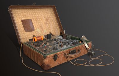 二战间谍机器,间谍电台3dmax模型