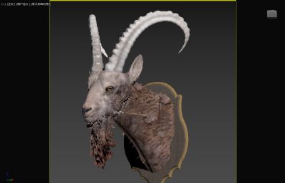 山羊头部装饰挂件3dmax模型