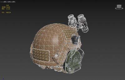 带夜视镜的军用头盔3dmax模型
