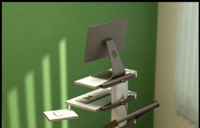 医院用移动计算机3dmax模型