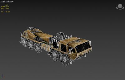 科幻卡车,军用信号干扰车3dmax模型
