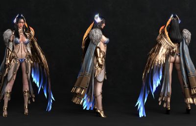 战斗天使,精灵女王,公主游戏人物blender模型