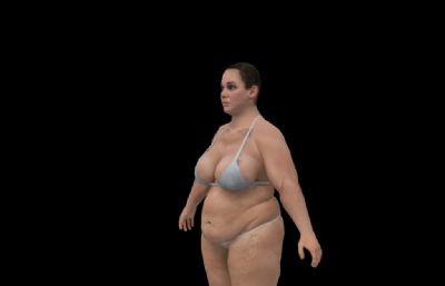 胖女人,国外比基尼胖子3dmax模型