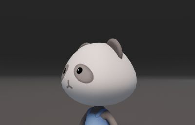 卡通熊猫,忧郁熊猫3dmax模型
