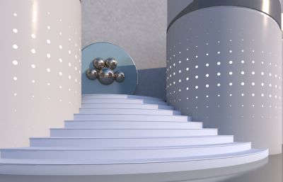 弧形台阶,入口台阶3dmax模型