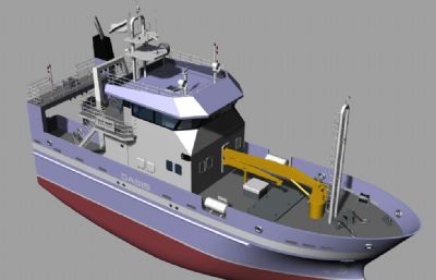 小型拖网渔船,捕鱼船rhino模型