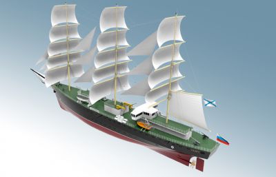 航海大帆船rhino模型