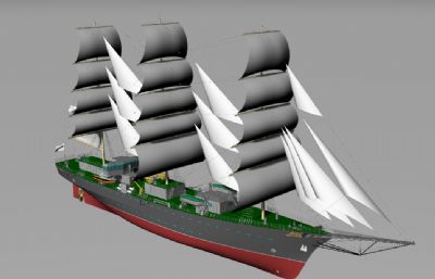 航海大帆船rhino模型