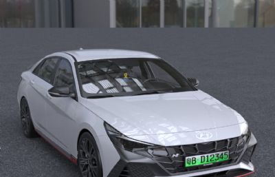 2022款现代伊兰特N新能源汽车3dmax模型