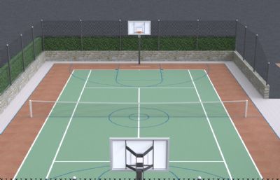 公共场合篮球场3dmax模型