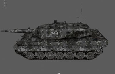 迷彩装豹2A4坦克,德式步兵坦