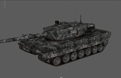 迷彩装豹2A4坦克,德式步兵坦