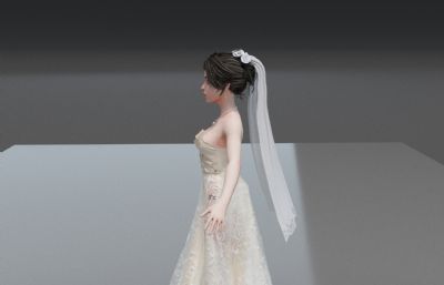 卡通新娘人物3dmax模型