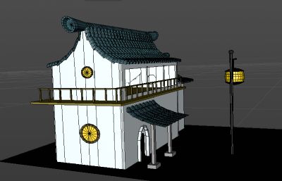 阁楼,房子,双层寺庙建筑C4D模型