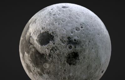 高清月球,月亮blender模型,8K贴图