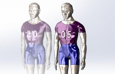 5种姿态的男人体solidworks数模