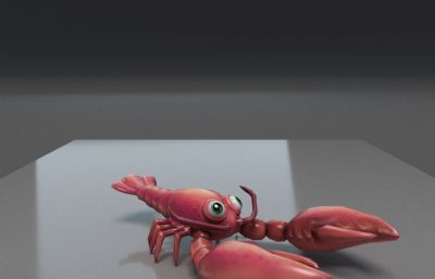 卡通小龙虾max,fbx模型