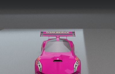 粉色跑车3dmax低模