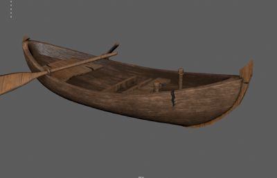 旧木船,小木船,木舟,带桨的船