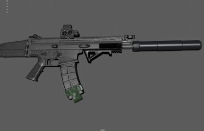 FNSCAR突击步枪游戏枪械模型