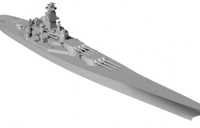 架空美国海军1938（I）型战列舰stl模型