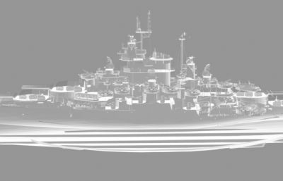 美国海军田纳西级战列舰stl,obj模型