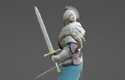 古代士兵雕塑手办FBX模型