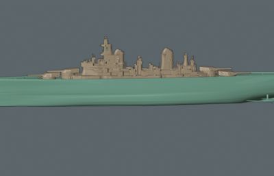 架空美国海军合众国号战列巡洋舰stl模型