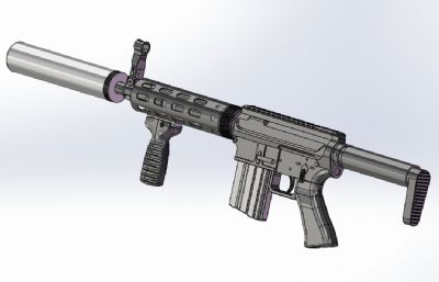 AR-15,AR15突击步枪外观solidworks模型