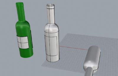 玻璃瓶,啤酒瓶rhino模型