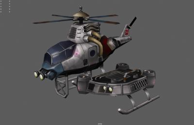 卡通直升机,Q版飞机,游戏直升机
