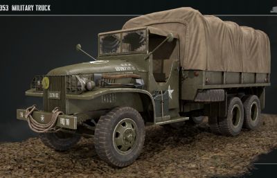 军用卡车max,fbx模型