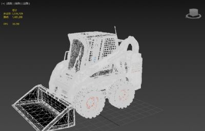 S185 滑移装载机, 铲斗车3D模型
