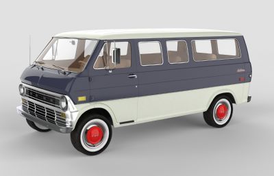 福特面包车,商务车rhino模型