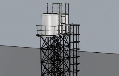 水罐储水平台,储水塔rhino模型