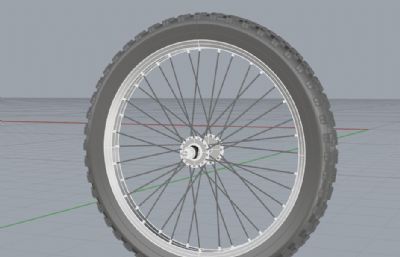 20寸自行车轮胎,辐条轮rhino模型