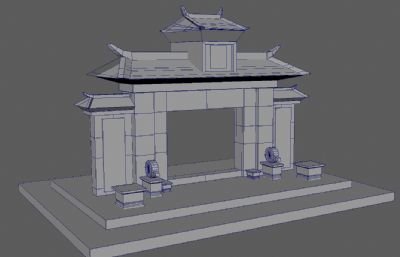 古风牌楼maya模型