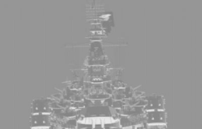美国海军马里兰号战列舰max,obj,stl模型