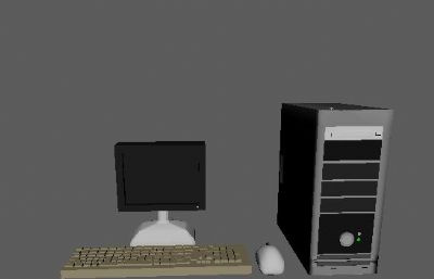 经典电脑,台式机电脑maya模型