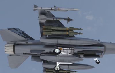 F16战斗机,带驾驶室控制台