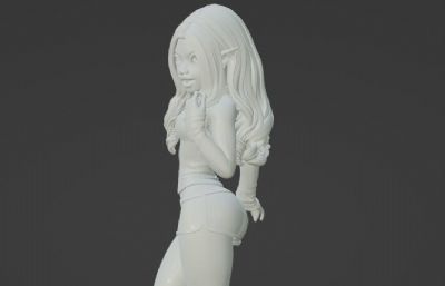 精灵族胖女孩雕塑