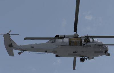HH60铺路鹰救援机,直升机,带内饰